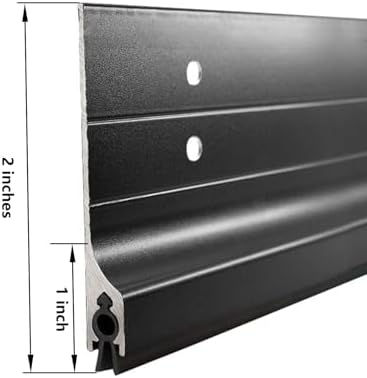 GALOFAY Door Draft Stopper 28 Inches Aluminum Blocker with Rubber Sweep