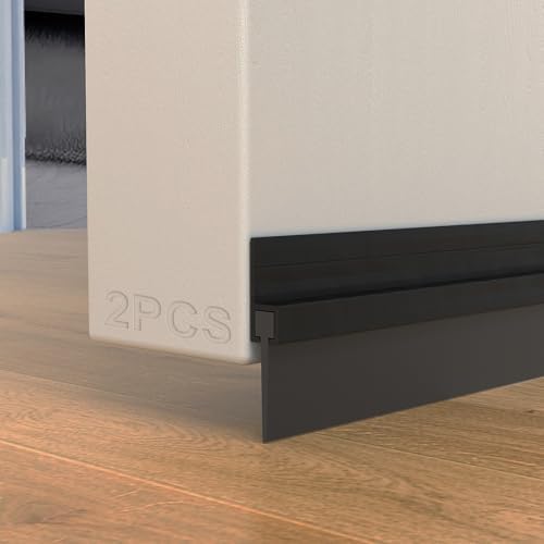 2 Pack Door Draft Stopper 39 Inch Black Aluminum Door Seal