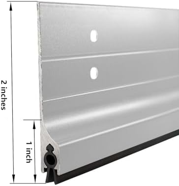 GALOFAY Door Draft Stopper 28 Inch Aluminum with Rubber Sweep Seal