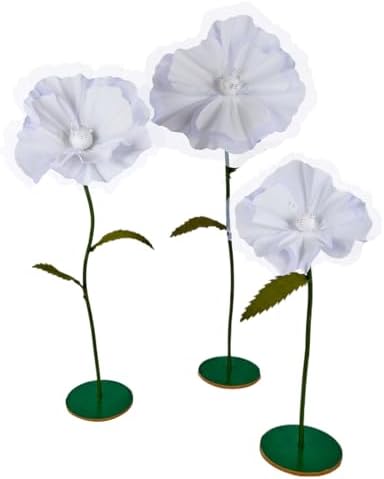 Giant White Flowers for Decor with Stand