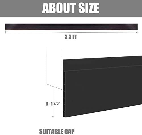 Suptikes Upgraded Door Draft Stopper for Large Gap 3 W x 37 L Black