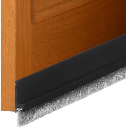 Uxcell 2 Pcs Door Sweep with Self Adhesive Black