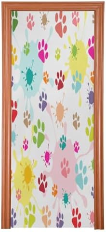 Susiyo Paw Prints Blots Halloween Door Cover 32x79 in