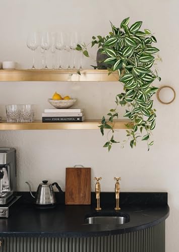 DILATATA Artificial Hanging Plants 26 Faux Wandering Jew for Home Decor 2 Pack