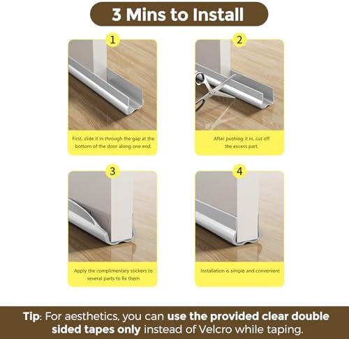 36 Inch Door Draft Stopper - Cuttable Weather Seal for Bottom Door