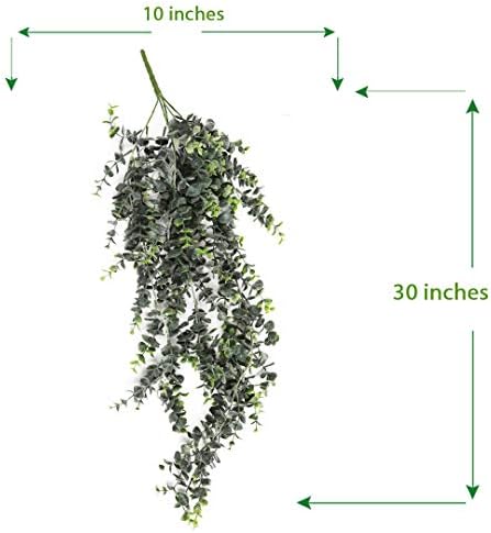 Artificial Hanging Plants 30 In Eucalyptus Greenery Set of 2