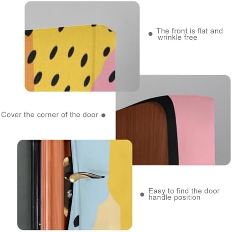 Susiyo Retro Abstract Halloween Door Cover Stretch Fabric Door Decoration 32x79 in