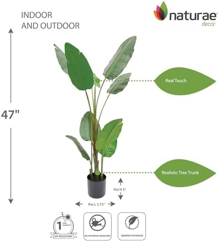 Naturae Decor Bird of Paradise Artificial Plant - 47 in High