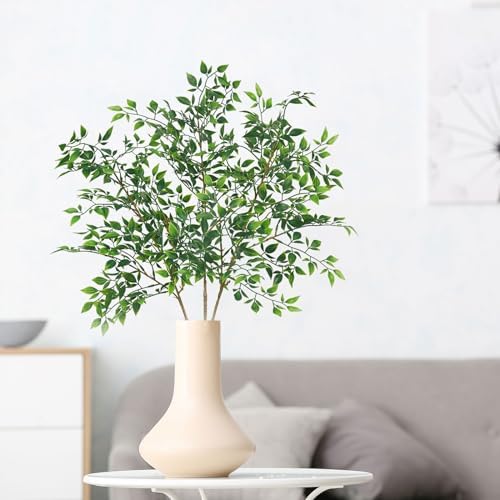 Srifoliage Artificial Plants 3PCS 31 Inch Faux Greenery Stems for Vase Decor Home Office Garden Decor