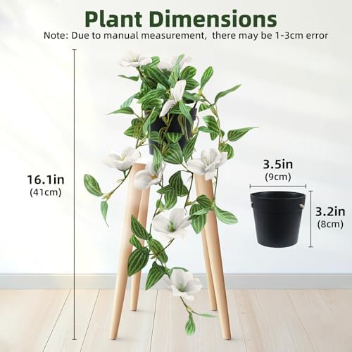 2 Pcs Artificial Ivy Hanging Plant with Flowers