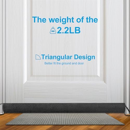 QUOLIX Triangle Door Draft Stopper 32 Inches Gray Black