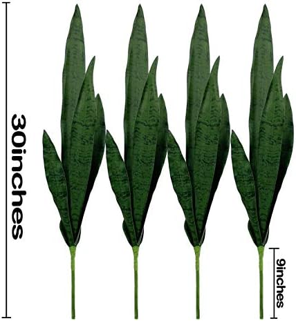 Beebel 4 Pcs Artificial Snake Plant 30 Inch Greenery 1