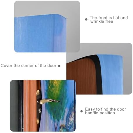 Susiyo Colorful Tree Halloween Door Cover Stretch Fabric Door Decoration for Home and Party