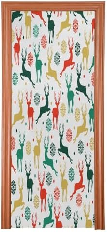 Susiyo Reindeer Snowflake Door Cover Decor 32x79 in