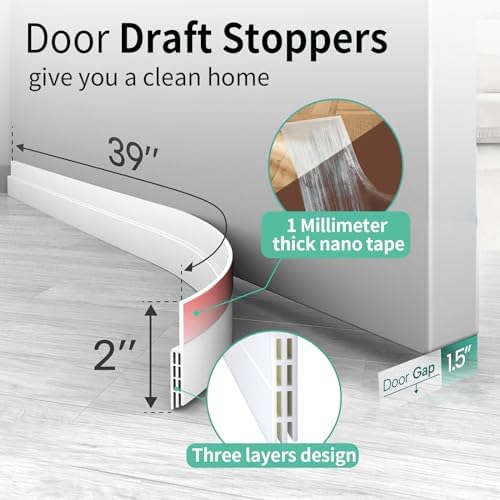 White Door Draft Stopper 2 W x 39 L
