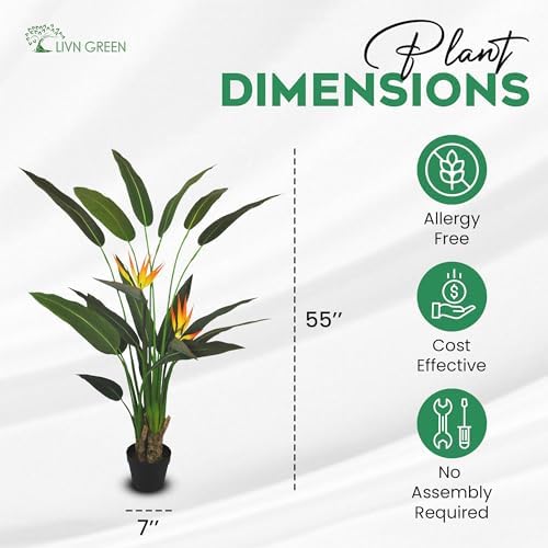 LIVN GREEN Bird of Paradise Artificial Plant 140cm
