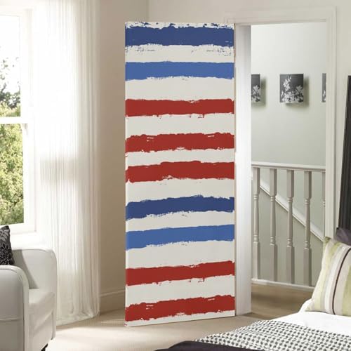 Susiyo Halloween Door Cover Red Blue Striped 32x79 In