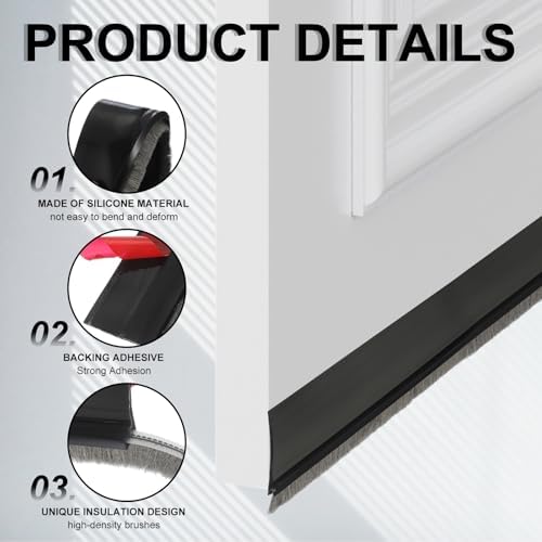 Uxcell 1 Pc Door Bottom Sweep 39 x 1 Inch Adhesive Draft Stopper