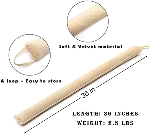 DreamQuil Under Door Draft Stopper 36 inch Cream White