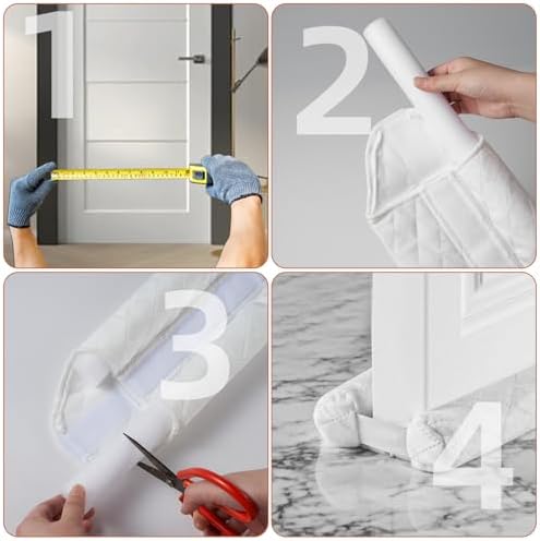 Amugret Thick Velvet Door Draft Stoppers for 30-36 Under Doors