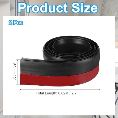 PATIKIL Door Draft Stopper 2 Pack Black 2 Inch Wide