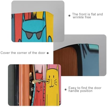 Susiyo Cartoon Cats Halloween Door Cover Stretch Fabric