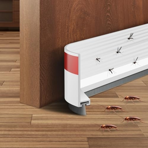 2 Pack Under Door Draft Stoppers with Brush 2 W x 39 L Soundproof Door Seal for Energy Efficiency - White