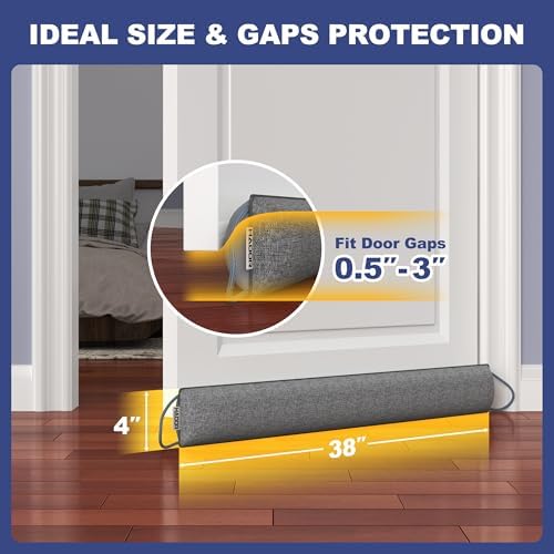 HADOR Door Draft Stopper 38 Inch Grey