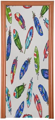 Susiyo Colored Feathers Halloween Door Cover