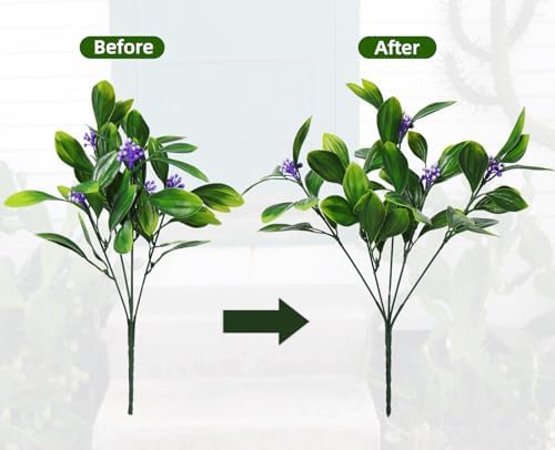 RECUTMS 10 Pcs Artificial Violet Fern Plants
