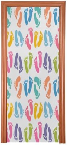 Susiyo Colorful Baby Footprints Halloween Door Cover