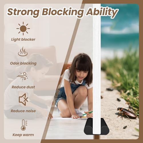 Vrizminfly Under Door Draft Stopper 36 Inch Adjustable Door Sweep Black