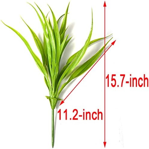 CLONG 4PCS Artificial Light Green Grass Plants for Home Decor