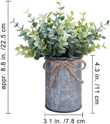 Winlyn 3 Pack Faux Plants in Metal Pots Farmhouse Centerpieces