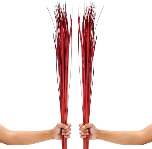 Leewadee Tall Vase Filler Red 45 Inch Natural Grass Stems