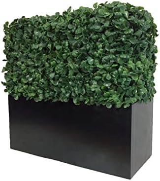 Artificial Boxwood Topiary Shrub Hedge Wall Greenery 12 Inch Rectangle Modern Decor