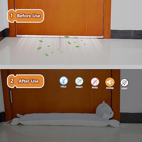 36 Inch Heavy Duty Grey Cat Door Draft Stopper