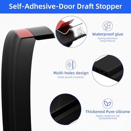 Under Door Draft Stopper 39in Black Door Sweep