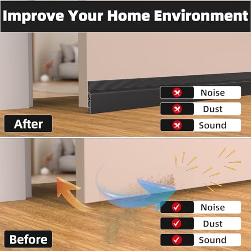 ESUFEIR 78 Inch Under Door Draft Stopper Black