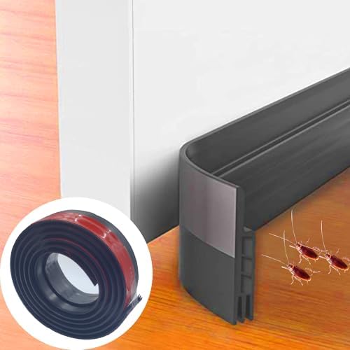 DOHUG Under Door Draft Stopper 39 Inch Door Blocker Black