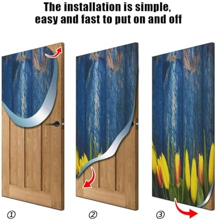 Susiyo Spring Tulip Halloween Door Cover 32x79 in