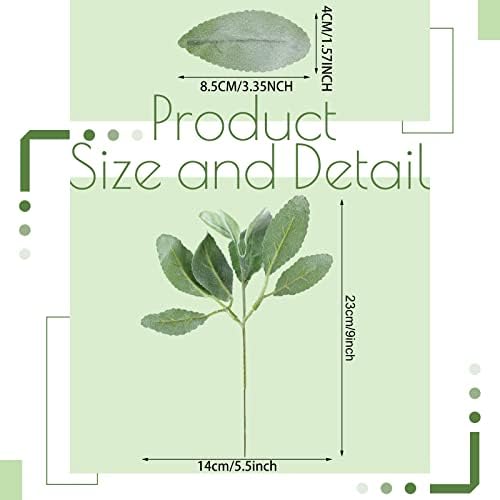 48 Pcs Artificial Lambs Ear Garland Faux Greenery Decor Stems for Home Wedding DIY Arrangements