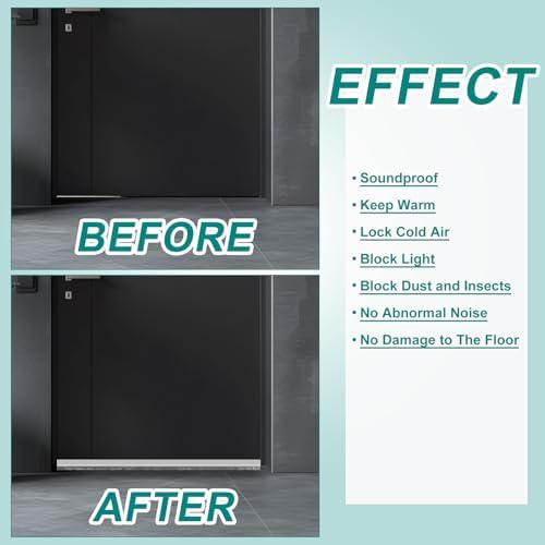 Uxcell 2 Pcs Door Sweep with Self Adhesive Black