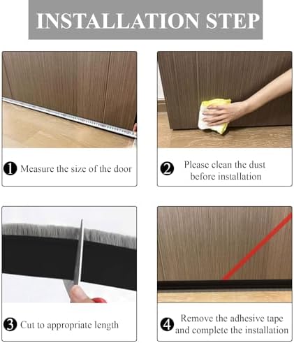 Saim Door Sweep for Bottom of Door 2 Pcs Self-Adhesive Draft Stopper