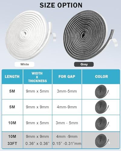 Joaercs Draft Stopper 33 Ft Self-Adhesive Seal Strip