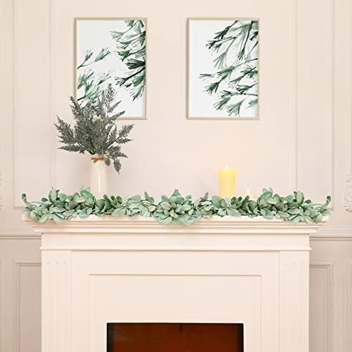 48 Pcs Artificial Lambs Ear Garland Faux Greenery Decor Stems for Home Wedding DIY Arrangements