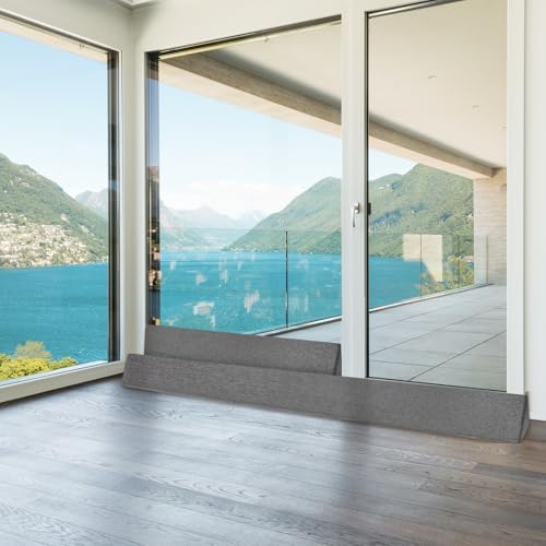 2 Pack Sliding Door Draft Blocker Stopper for Patio Sunroom Double Doors