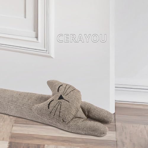Cute Cat Door Stopper 34 Inch Energy Saving Draft Blocker