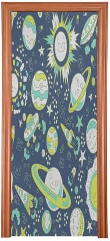 Susiyo Space Seamless Halloween Door Cover Stretch Fabric Backdrop for Home Parties and Holidays