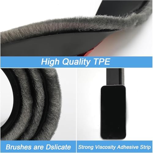 2 PCS Door Draft Stoppers with Brush Soundproof Seal for Doors